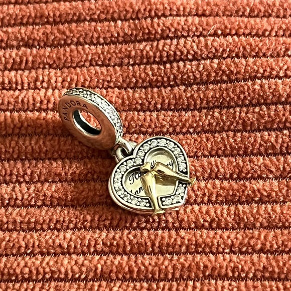 Happy Anniversary Silver and 14K Pandora Charm - Picture 2 of 4